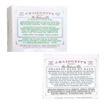 J.R.LIGGETT'S Shampoo and Conditioner Bar - Conditioner 1.75Oz + Two Moisturizing Formula Solid Shampoo Bar 3.5Oz - All-Natural Ingredients for Hair Clean, Soft, Tangle-Free, 3 Pack